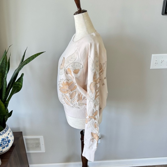NWT! Anthropologie Embroidered Sweatshirt Bead
Embellishments - Cream Neutral - Picture 8 of 10